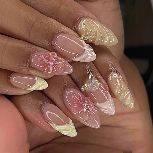 Blush Flower Press-On Nails